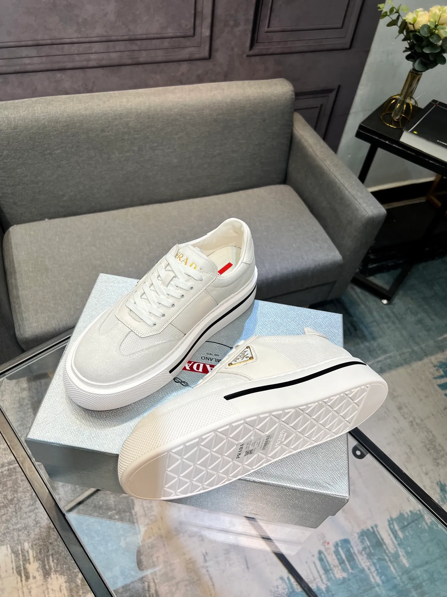Men's shoes 💰580 [PRADA] Men's shoes are popular in the counter, the official website is synchronized, 1 high-quality shipment ✔️ Original frosted cowhide + cowhide lining, 1🆚1 replica, original sole, 38-45 (45 customized, non-refundable)